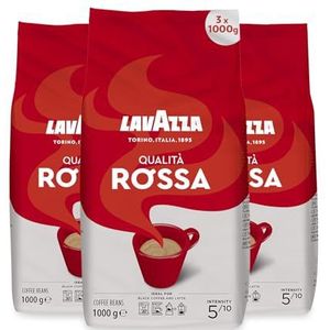 Lavazza Koffie Qualita Rossa, hele Bonen, Bonenkoffie, Pak van 3, 3 x 1000g