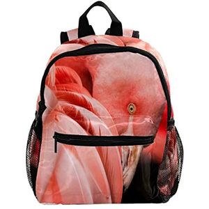 Vogel Flamingo Roze Veer Leuke Mode Mini Rugzak Pack Bag, Meerkleurig, 25.4x10x30 CM/10x4x12 in, Rugzak Rugzakken
