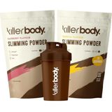 Killerbody Fatburner Voordeelpakket + Shake Beker - Raspberry + Tropical - 400 gr*