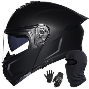 Motorhelm Systeemhelm Integraalhelm Dubbel Vizier DOT/ECE Gecertificeerd Hoogwaardige Helm Motorintegraalhelm Scooterhelm Valhelm Voor Dames En Heren I,L/57-58CM