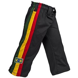 Kinderen Jeugd Kinderen Sportkleding Unisex Authentieke Braziliaanse Capoeira Martial Arts Duurzame broek Abadas Jamaican, Reggae (Zwart)