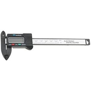 Digitale schuifmaat 100/150 mm 4/6 inch Lcd Digitale elektronische koolstofvezel Vernier Caliper Gauge Micrometer Meetgereedschap 1M Meetlint Meetapparaat (Color : Black 100)