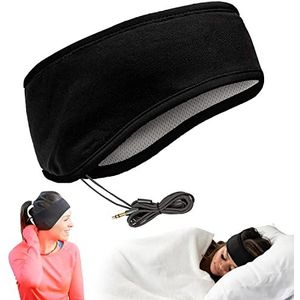 CozyPhones Slaapkoptelefoon en reistas, lycra coole mesh voering en ultradunne luidsprekers. Perfect voor slapen, sport, vliegreizen, meditatie en ontspanning - ZWART
