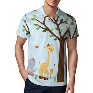 Safari Pride Jungle Tree golfpoloshirt voor heren, zomer, korte mouwen, casual, sneldrogend, S