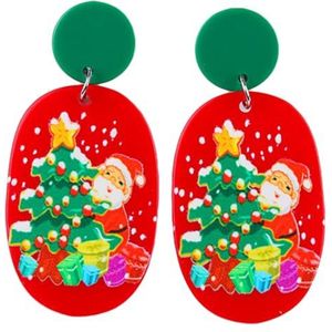 Acryl Kerstmis Kerstman Stud Oorbellen: Dangle Vintage vakantie oorbellen, Acryl, Geen edelsteen