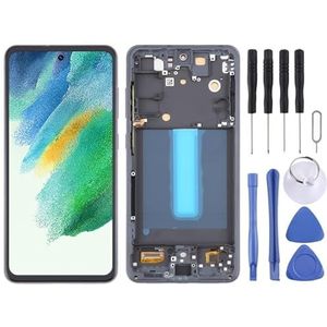 Voor LCD-scherm Voor for galaxy S21 Fe 5G SM-G990B 6.36 inch EU-versie OLED LCD-scherm Digitizer Volledige montage met frame (zwart) Voor LCD-scherm