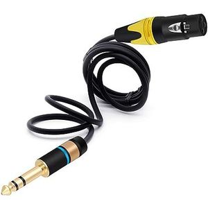 Jack 6,35 mm/6,5 mm 1/4 Stereo naar 3-polige stekker naar XLR-vrouwelijke kabel symmetrische stekker audiokabel microfoon AMP-kabel 1 stuk (kleur: rood geel, maat: 1 m)