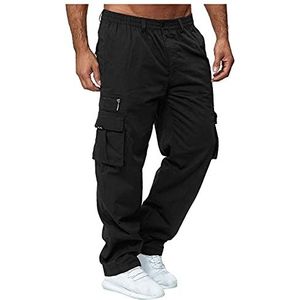 Take Idea Cargobroek voor heren, regular fit, effen, rechte breedte, vrijetijdsbroek, functionele stijl, cargobroek, joggingbroek, tactische outdoorbroek met veel zakken, shot, sport, campingbroek,