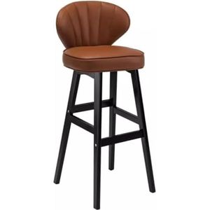 Barkruk Hoge Krukken Barstoelen 1 Stuks Keukenbarstoel Ontbijt Hoog Met Gewatteerde PU-zitting, Gebogen Rugleuning, Zwarte Houten Poten Voor Toonbank Bar Stoelen Barkrukken (Color : A, Size : Sittin