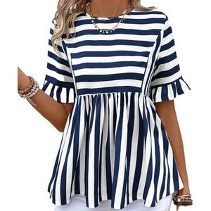 yk8fass Shirt Rok met ronde hals nk-1347, marineblauw, S