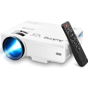 AuKing Projector, 2025 verbeterde miniprojector, Full HD 1080P Home Theater videoprojector, compatibel met HDMI/USB/AV/Smartphone/TV Box/Laptop