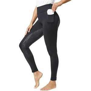 ZMCGNO Rijbroek voor dames, leggings, rijbroek, siliconen sporttrainingskleding (zwart, L)