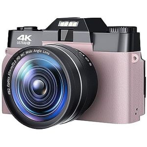 48MP Vintage Digitale Fotocamera Groothoeklens Fotografische Recorder 4K Compacte Wifi Camcorder Blogger Vloggen Videocamera HD camera (Color : No TF Card, Size : With Wide Angle Lens03)