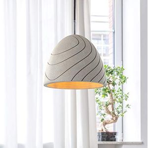 Paco Home -pendellamp, E27, lamp voor woonkamer eetkamer keuken, in hoogte verstelbaar, Kleur: Beton-grijs, Gloeilamp: Zonder bollen