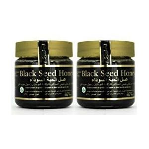 Originele Zwarte Zaad Honing, Pure Berghoning met Zwart Zaad (Nigella) S geschikt voor Vegetarisch (2 x 250g)