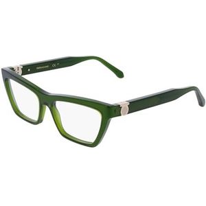FERRAGAMO SF3021 317 TRANSPARENT GREEN 54/16/140 Vrouw Brilmonturen