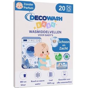 Wasmiddelvellen Baby (tot 40 wasbeurten) – Wasmiddel baby Hypoallergeen, Zonder Geur, Vegan, Biologisch Afbreekbaar, Ecologisch & Plasticvrij – Voor Gevoelige Huid, Handwas & Alle Wasmachines