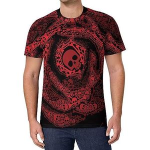 Red Rose of Skulls And Bones heren T-shirt met korte mouwen casual ronde hals T-shirt mode zomer tops