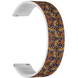 RYANUKA Solo Loop Strap Compatibel met Amazfit Bip 3, Bip 3 Pro, Bip U Pro, Bip, Bip Lite, Bip S, Bip S lite, Bip U (Tribal Mandala Vintage Design) Quick-Release 20 mm rekbare siliconen band band