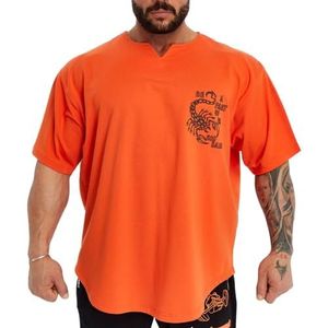 BIG SM SPORTSWEAR MUSCLEWEAR Ragtop Rag Top T-shirt bodybuilding heren halve mouw 3381-ORANGE schorpioen, oranje, S