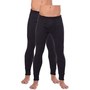 BestSale247 Thermo-ondergoed voor heren, 2 stuks lange onderbroek of 2 stuks thermohemd met lange mouwen, ski-ondergoed, van katoen, L