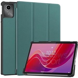 Magnetische Tablet Harde Achterkant Geschikt for Lenovo Xiaoxin Pad 2024 11inch TB331FC Smart Cover Funda(Color:Dark green)