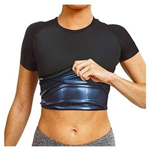 Heren Sauna T-shirts Zweet Sauna Pak Body Shaper Zweet Vest Warmtevasthoudende Tanktops Taille Trainer Afslanken Gewichtsverlies Trainingspak Neopreen Oefening Fitness(Women,XXL)