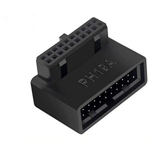 SHANFEILU USB 3.0 90 Graden Moederbord Adapter 19 Pin/20 Pin Mannelijk naar Vrouwelijk Uitbreiding Adapter L Draai Rechte Hoek Socket voor Desktop Moederbord (Up Angle PH19A)