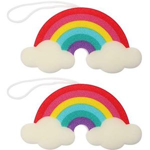 2 stuks kinderbadbal regenboog bad douche sponzen babybadspons scrubbers badgereedschap for regenboog badbal kinderen kinderdoucheborstels