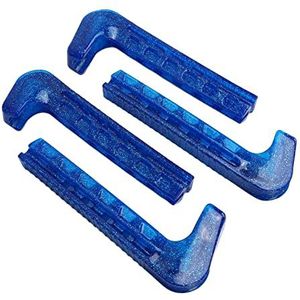 SPYMINNPOO 4-Delige Schaatsbeschermers, Antislip Zacht Plastic Verstelbare Hockeyschaatsbladhoezen voor Thuis (Blauw)