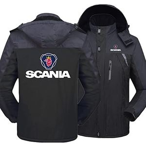 Mannen Waterdichte Jas voor SCANIA Hooded Winddicht Winter Windbreaker Warme Sport Casual Jassen voor Tieners Gift-black||XXL