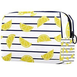 Cosmetische tassen, aquarel citroen oranje fruit reizen cosmetische tassen, multifunctionele draagbare make-up tassen, reizen cosmetische tas organizer voor vrouwen, MultiColor 07,