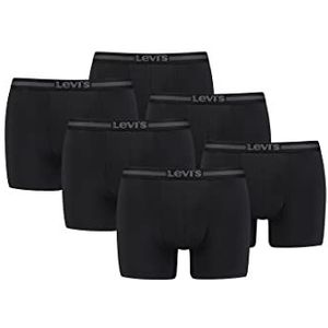 Levi's Tencel Boxershorts voor heren, retroshorts, verpakking van 6 stuks, jet black, L
