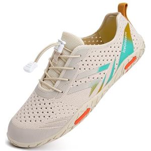 IceUnicorn Waterschoenen, voor dames en heren, strandschoenen, zwemschoenen, voor zomer, snel droog, surfschoenen, beige oranje, 40 EU