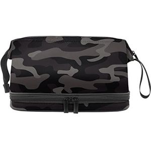 Grote capaciteit reizen cosmetische tas,Camouflage Grijs,Make-up tas,Waterdichte make-up tas Organizer, Meerkleurig, 27x15x14 cm/10.6x5.9x5.5 in