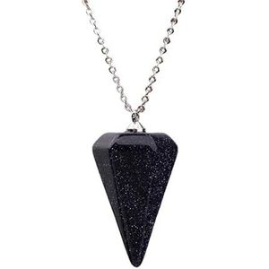 Crystals Pendulums For Dowsing Rods Healing Natural Stone Pendant Spiritual Amulet Cone Pendulum Jewelry Gifts (Color : Blue Goldstone)