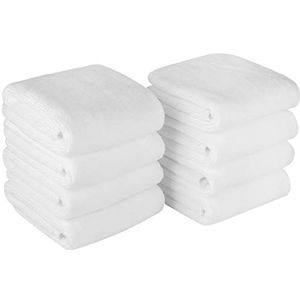 Microvezel washandjes Make-up remover Doeken Gezichtsdroogdoekjes Washandjes Gezichtsreinigingshanddoeken Superzacht 30cm x 30cm 8 Pack wit