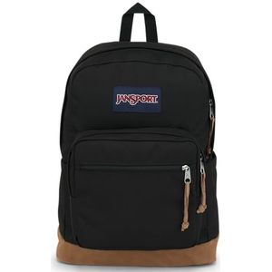 JanSport Right Pack Backpack - School, Travel, Work, or Laptop Bookbag with Suede Leather Bottom with Water Bottle Pocket, Black