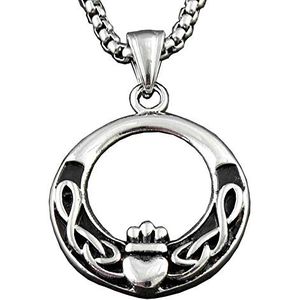 Geschenken voor mannen Roestvrij staal Ierse Keltische Claddagh liefde knoop hanger ketting ketting sieraden