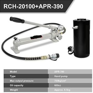 Holle hydraulische krik Muti-Purpose hydraulisch hef- en onderhoudsgereedschap 20T Hydraulische krikslag 100 mm voor smalle ruimte en koperfitting(With APR-390)