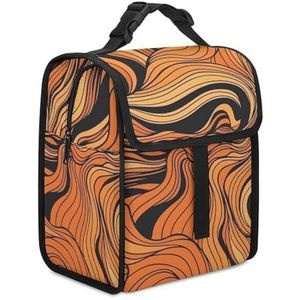 DJUETRUI Geïsoleerde lunchtas voor mannen vrouwen koeler draagtas herbruikbare lunchbox container oranje tijger print lunchtas voor werk picknick