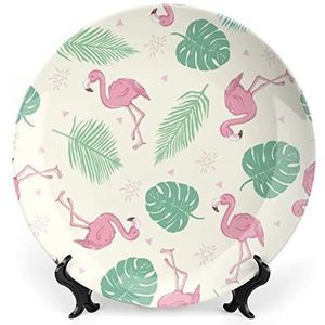 Cartoon Roze Flamingo Grappige Bone China Plaat Keramische Bone Platen Decoratieve Gift Voor Nieuw Huis, Kerstdag, Moederdag