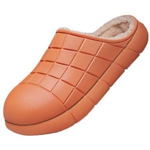 Dames Zomer Slippers Heren thuis pluche slippers comfort zachte warme slippers vrouwen dikke bodem schoenen Hoogwaardige indoor antislip paren Sloffen (Color : Orange, Size : 41)