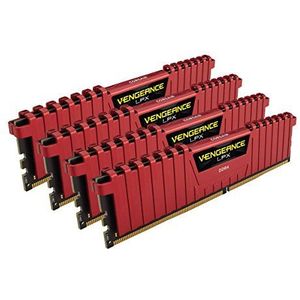 Corsair Vengeance LPX 32GB (4x8GB) DDR4 3000MHz C15 XMP 2.0 High Performance Desktop werkgeheugenkit, rood