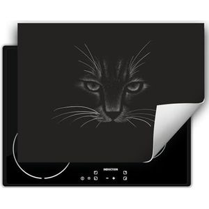 DarHaus Kookplaat Beschermer voor Inductiekookplaat 70x52 cm Afdekplaat Anti Slip Mat Vinyl - zwarte kat