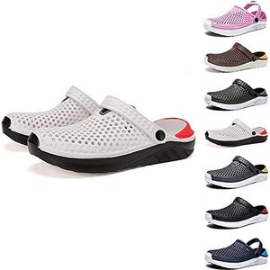 Tuin Klompen Schoenen, Orthopedische Tuin Klompen Schoenen Vrouwen Mannen met Boog Ondersteuning Unisex Zomer Ademend Mesh Slippers Casual Lichtgewicht Douche Sandalen (37, Wit