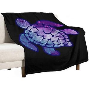 Sterrenhemel zeeschildpad flanellen deken pluche gezellige donzige deken gooien deken voor bank bed 60""x80