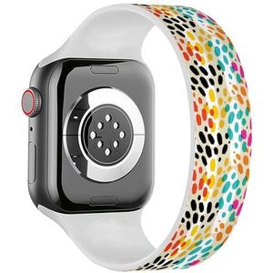 Solo Loop Band Compatibel met All Series Apple Watch 38/40/41mm (dierenprint) rekbare siliconen band band accessoire, Siliconen, Geen edelsteen