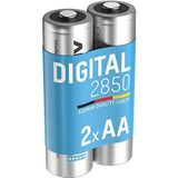ANSMANN Accu AA type 2850mAh NiMH 1,2V - Mignon AA batterijen oplaadbaar, met hoge capaciteit ideaal voor hoge stroombehoeften zoals camera, fotoflits, zaklamp, controller (2 stuks)