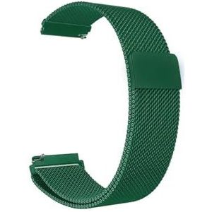 18mm 20mm 22mm metalen band geschikt for Garmin Vivoactive 3 4 4s band horloge geschikt for Venu 2 2s 3s SQ Forerunner 645 armband Milanese lus (Color : Dark Green, Size : 20mm)